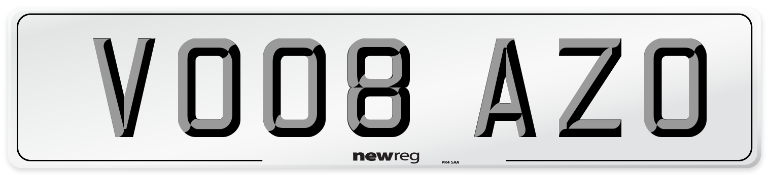 VO08 AZO Number Plate from New Reg